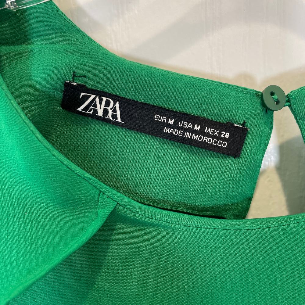Zara Green Ruffle Mini Dress - Picture 2 of 5